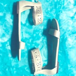 Adrienne Vittadini sandals w/ gold rivets accents